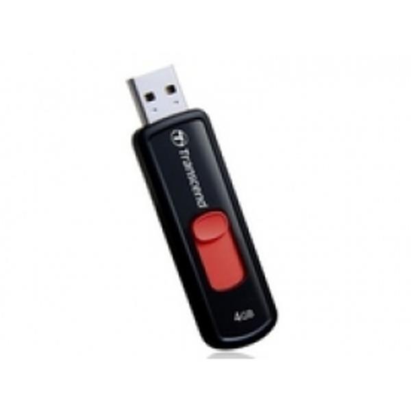 Transcend Jetflash 500 4GB Usb 2.0 Flash Drive (black/red) TS4GJF500