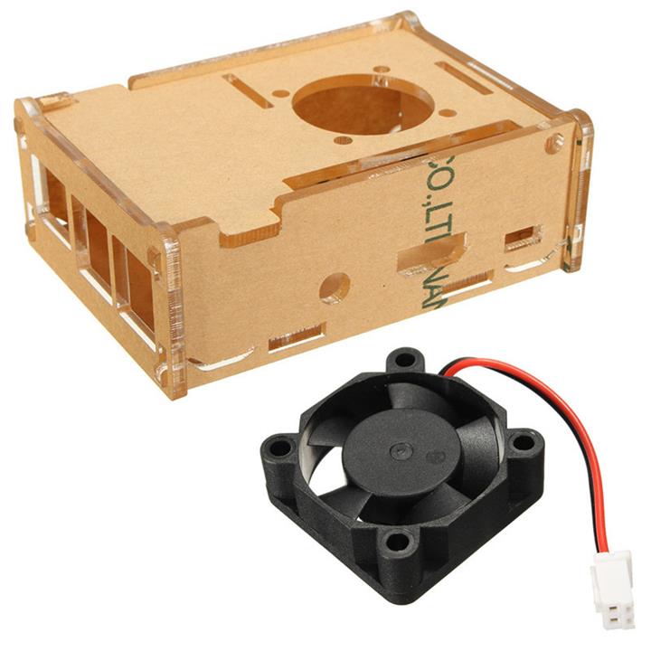 Transparent Clear Case Enclosure Box + Cooling Fan For Raspberry Pi 2 Model / B+