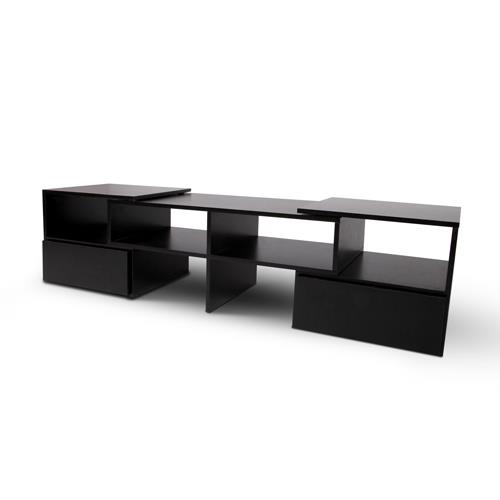 TV Stand Entertainment Unit Coner Adjustable Benches Cabinet Black