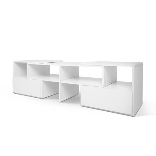 TV Stand Entertainment Unit Coner Adjustable Benches Cabinet White