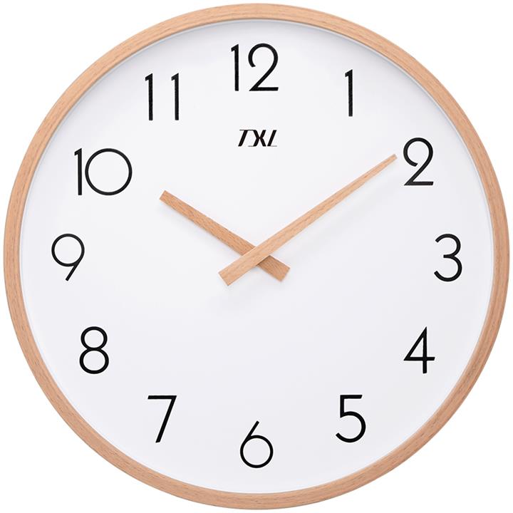 TXL 12 Inch Glass Wooden Wall Clocks Silent Quartz Non Ticking Wall Clocks Living Room Office Wooden Hand Simple Concise Clock Decor