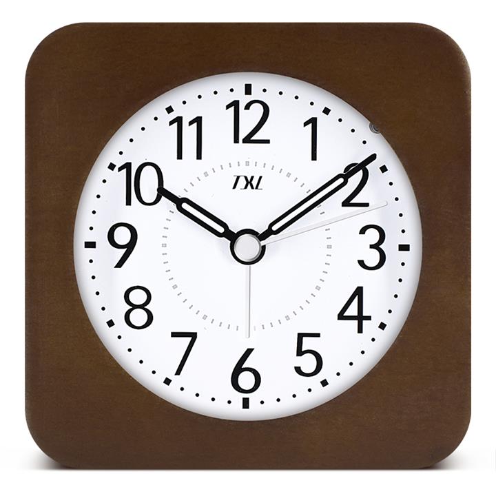 TXL Wooden Desktop Snooze Alarm Clock Backlight Silent Sleepiness Growing Bibi Sound Nocturnal Pointer  Student Table Clock