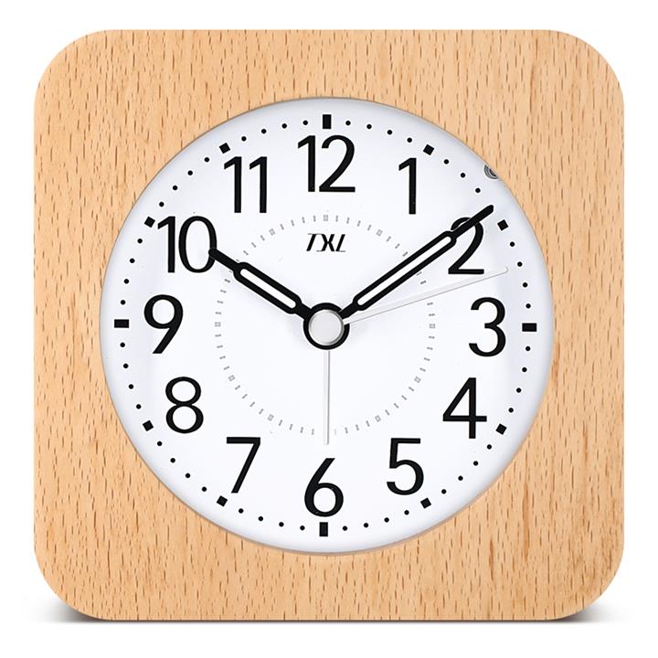 TXL Wooden Desktop Snooze Alarm Clock Backlight Silent Sleepiness Growing BiBi Sound Nocturnal Pointer Kids Room Student Table Clock