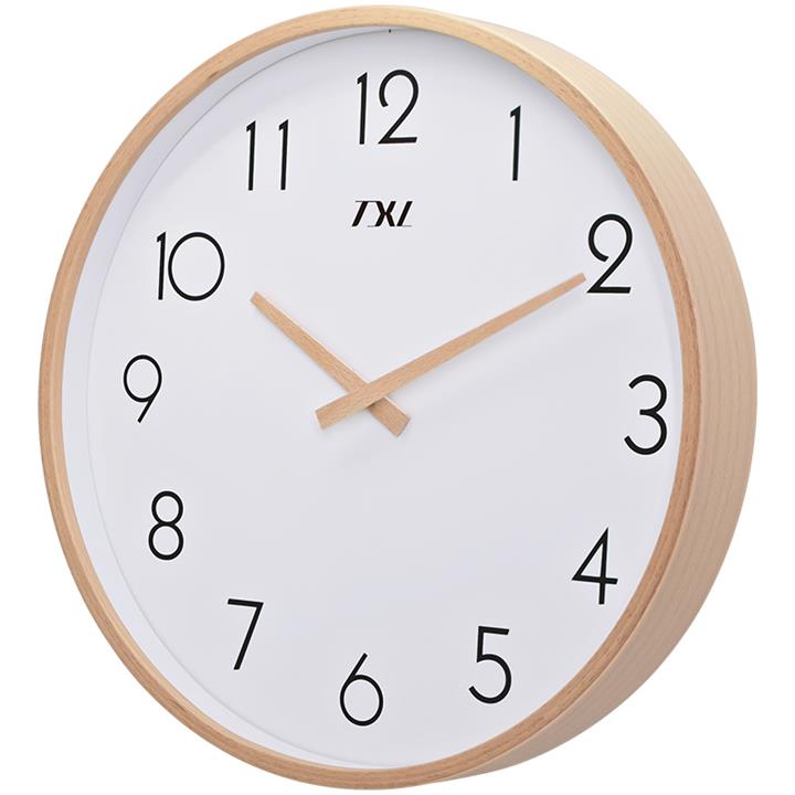 TXL 14 Inch Glass Wooden Wall Clocks Silent Quartz Non Ticking Wall Clocks Living Room Office Wooden Hand Simple Concise Home Decor