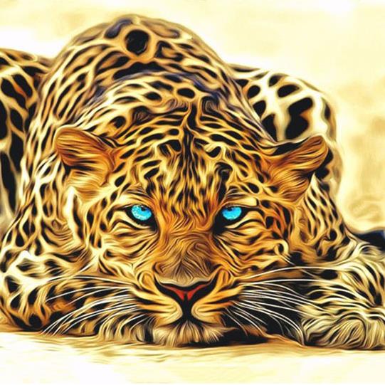 Unframed Leopard Animals DIY Painting By Numbers Acrylic Picture Wall Art Canvas Painting Home Decor Unique Gift 40x50cm Artwork