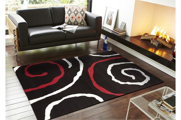 Urban Vine Rug Black Red White 230x160cm