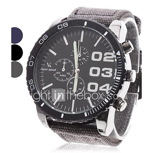 V6 Men's Quartz Japanese Quartz Wrist Watch Military Watch Casual Watch Fabric Band Charm Black Blue Grey