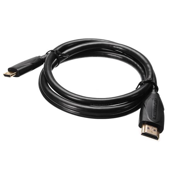 Vention VAA-D02 Mini HDMI to HDMI Cable 1.4V 1080P 1/2/3m High Premium HDMI Adapter Cable for Tablet Camcorder MP4 DVD