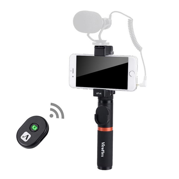 VIEWFLEX VF-H3 Bluetooth Electronic Video Grip Stabilizer with Smartphone Clamp Remote Control Handle for iPhone for Samsung for Huawei Smartphones