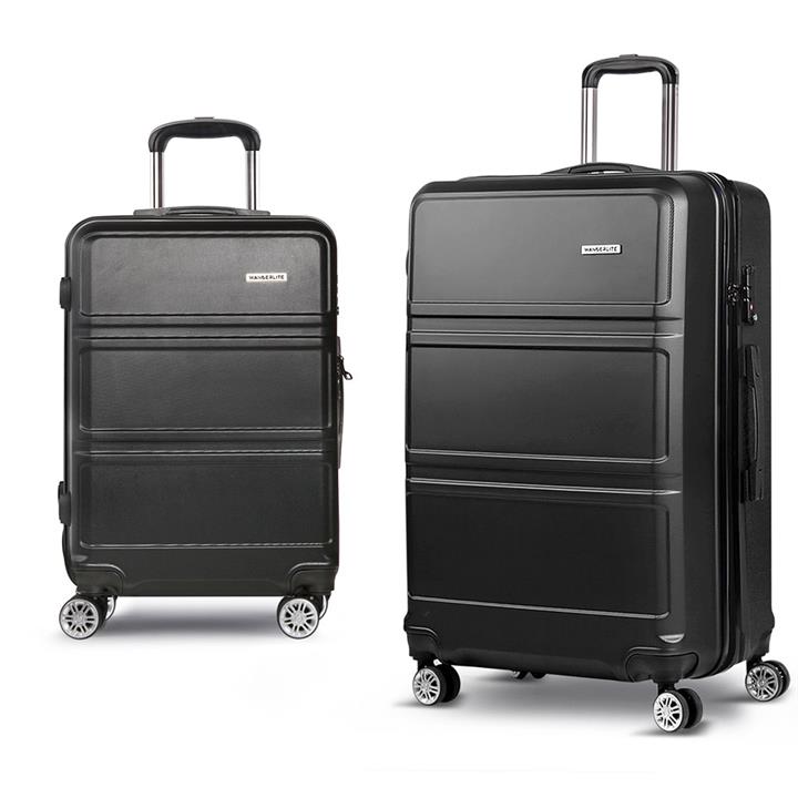 Wanderlite 2 Piece 4 Wheel Hard Shell Luggage Suitcase Set TSA Lock Lightweight 20