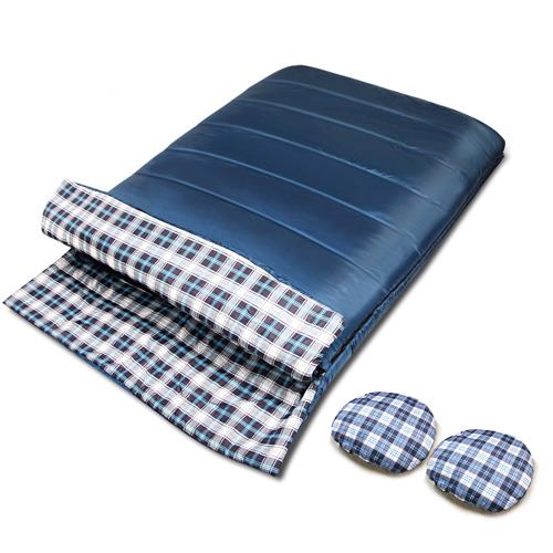 Weisshorn Double Sleeping Bag Water Resistant Extra Wide for Camping Hiking Cold Weather Navy