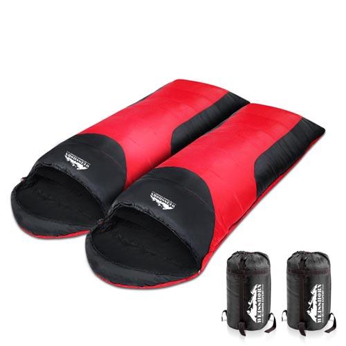 Weisshorn Red Twin Sleeping Bag Ultra Warm For Outdoors Hiking Camping