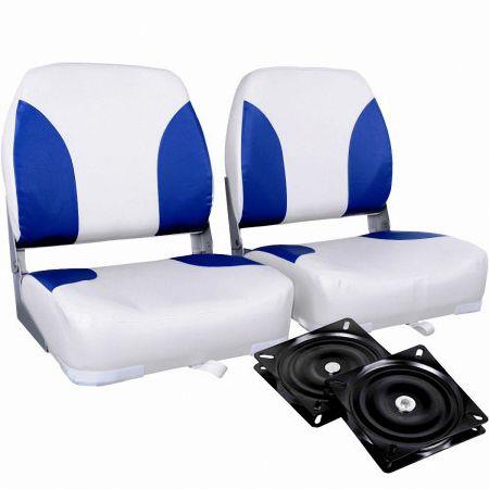 Weather Resistant Swivel Boat Seats -Blue/White