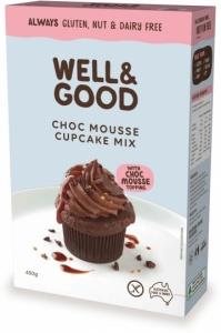 Well And Good Choc Mousse Cup Cake Mix & Mousse Topping G/F 450g