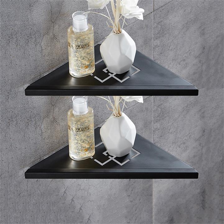 WF-18062 2Pcs Bathroom Double Layer Shelves Brushed Nickel Stainless Steel Wall Bathroom Shelf Shower Caddy Rack Bathroom Accessories Shelves