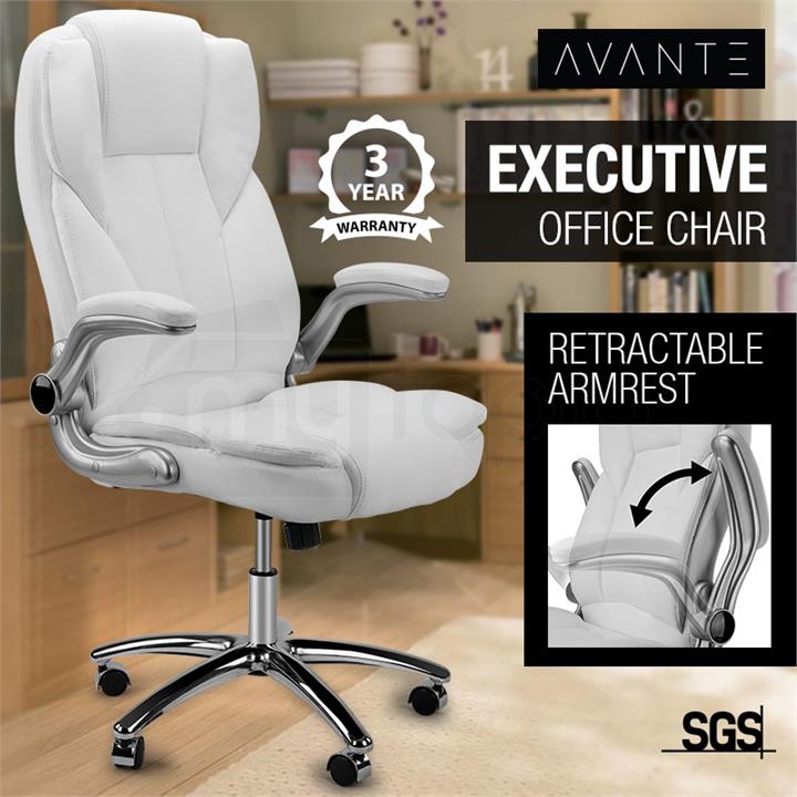 White Faux Leather Executive Premium Office Chair