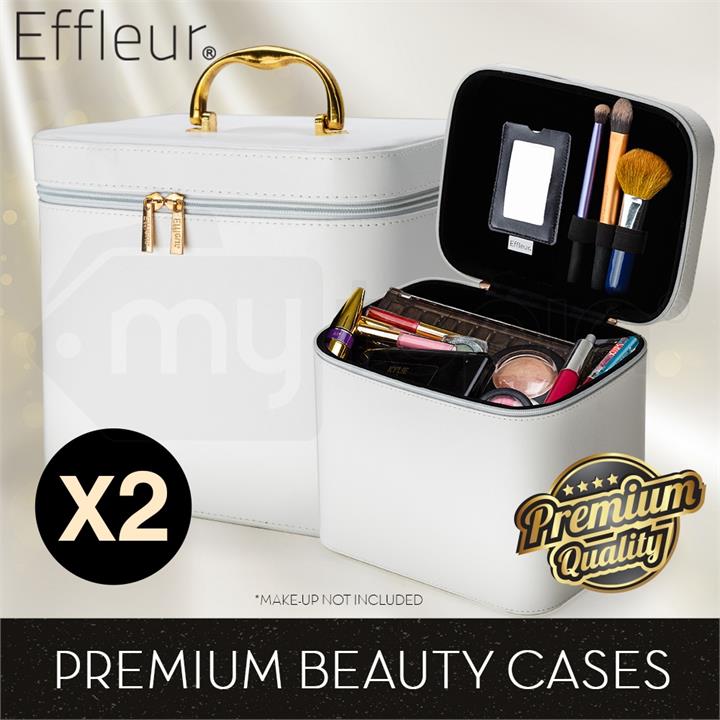 White 2x Beauty MakeUp Case Cosmetics