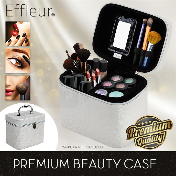 White Beauty MakeUp Case Soft Square Cosmetics