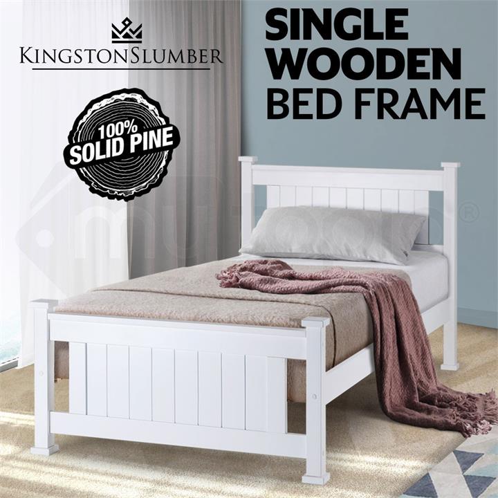 White Single Design 3 Wooden Bed Frame