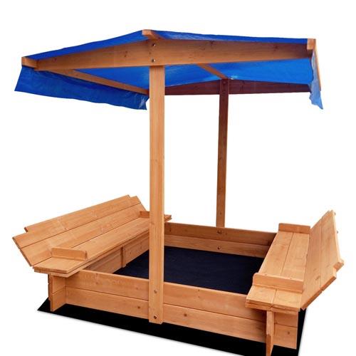 Wooden Canopy Children's Sand Pit Outdoor Play Set