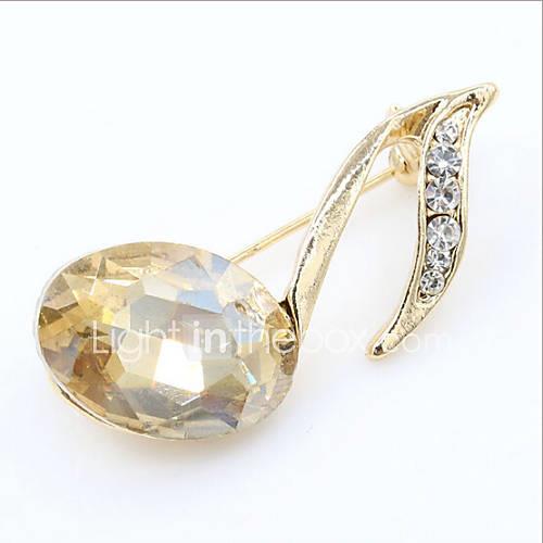 Women's Cute Music Notes Crystal Crystal / Cubic Zirconia / Gold Plated Brooches - Luxury / Party / Fashion Gold / Red Brooch For Wedding