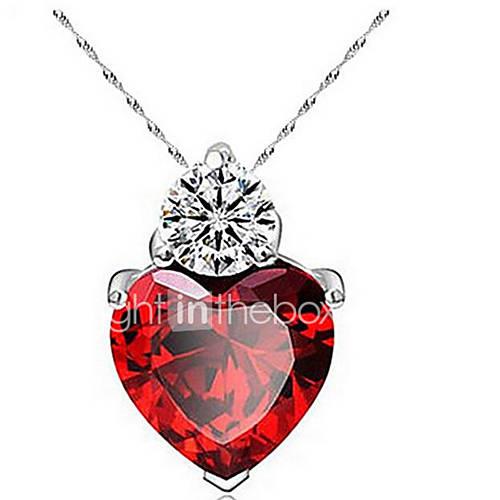 Women's Cute Heart Zircon Cubic Zirconia Pendant Necklace  -  Work Casual Love Purple Watermelon Necklace For Thank You Daily Casual