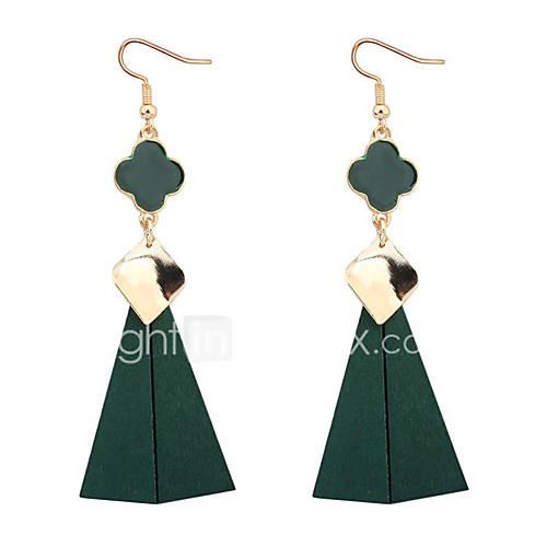 Women's Drop Earrings - Simple Style / European Black / Red / Green Four Leaf Clover Earrings For Party / Daily / Casual