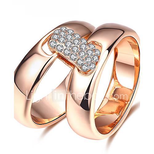 Women's Luxury AAA Cubic Zirconia Zircon / Rose Gold Plated / Alloy Statement Ring / Ring - Geometric Personalized / Luxury / Classic