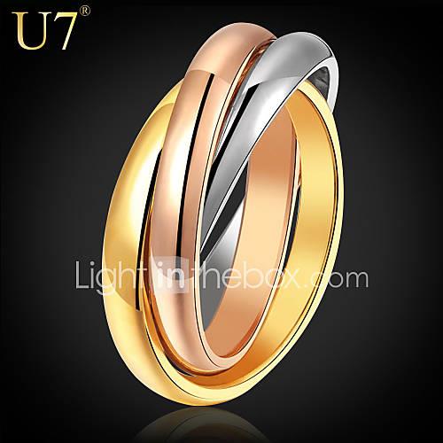 Women's Stainless Steel / Gold Plated / Rose Gold Plated Ring - Vintage / Party / Work Rainbow Ring For Daily