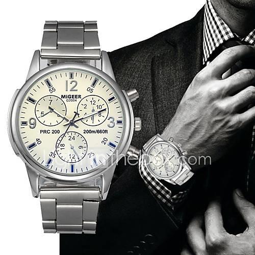 Women's Dress Watch Chinese Chronograph Stainless Steel Band Casual Silver