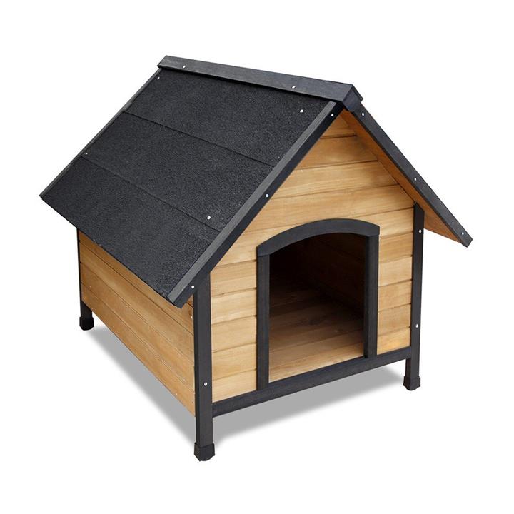 Wooden Dog Kennel Black - Large