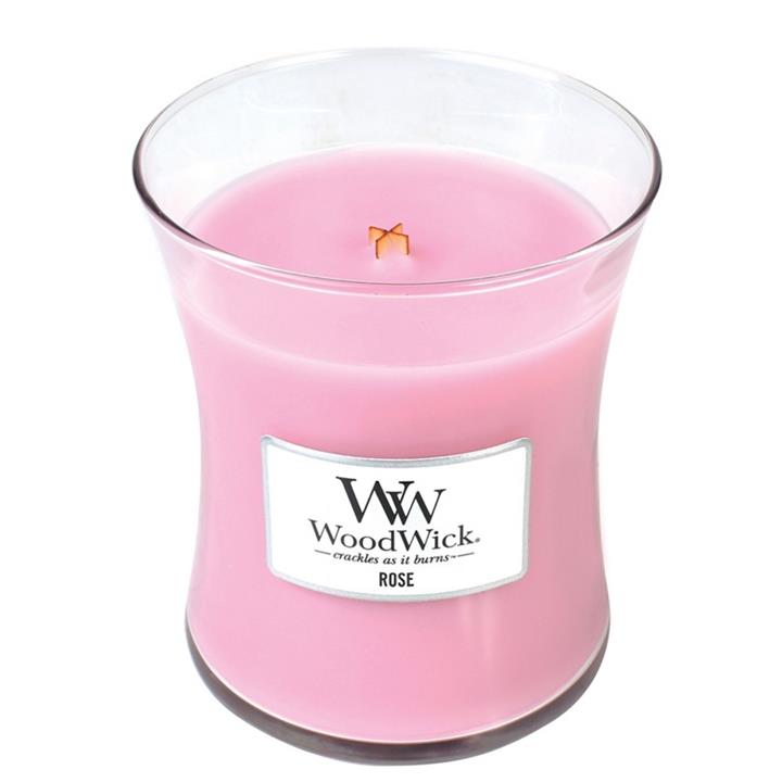 Woodwick Medium 'rose' Scented Jar Candle, Multicoloured