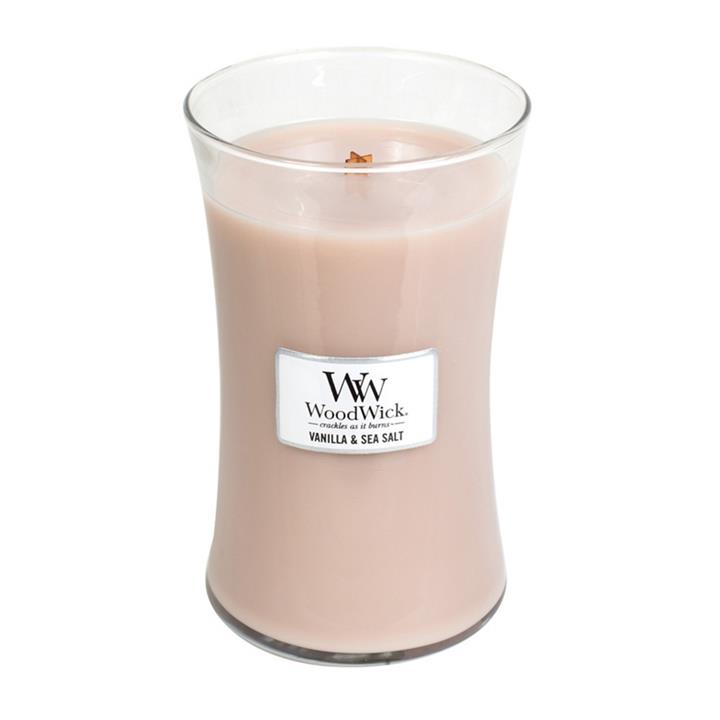 Woodwick Large 'vanilla and Sea Salt' Scented Jar Candle, Multicoloured