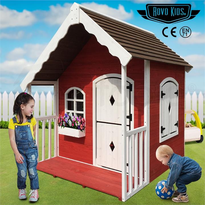 Wooden Cottage Kids Playset Outdoor Cubby House