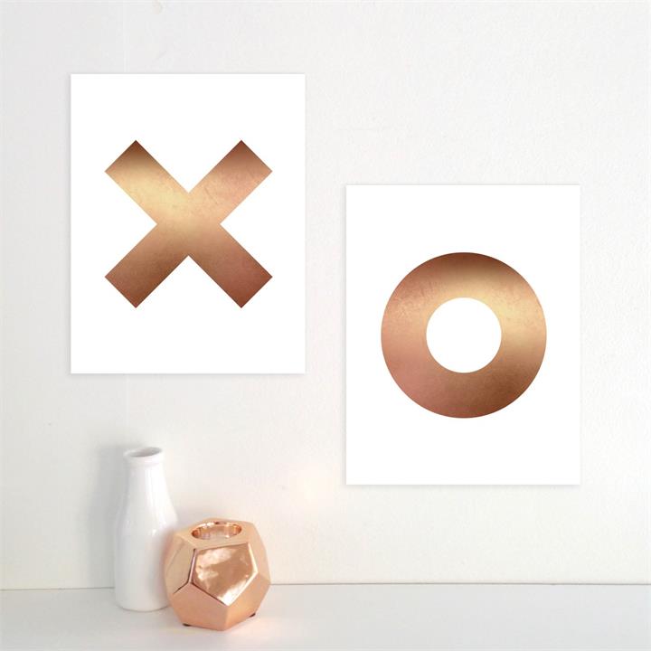 XO Prints | Set of 2 | Marble or Copper