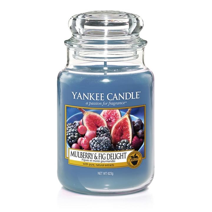 Yankee Candle Mulberry and Fig Delight Large Jar Scented Candle, Multicoloured