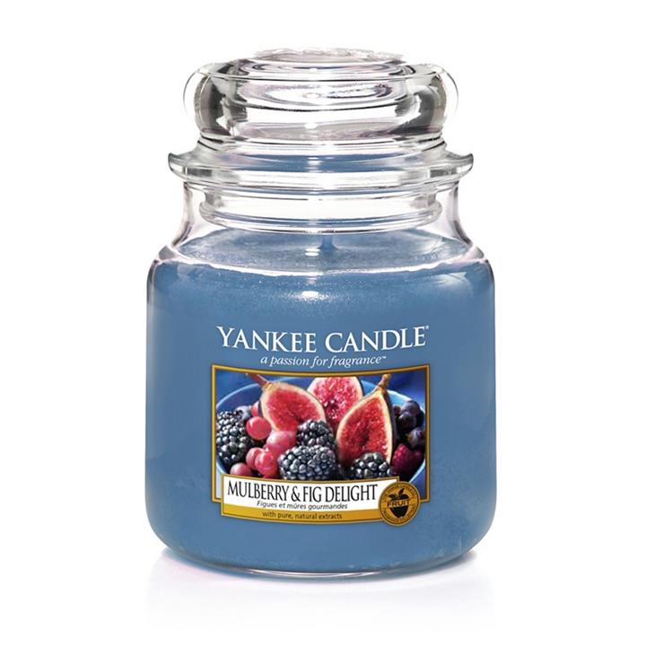 Yankee Candle Mulberry and Fig Delight Medium Jar Scented Candle, Multicoloured