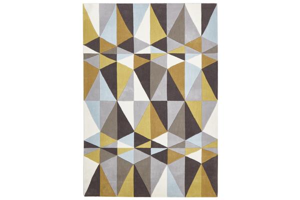 Yellow and Sky Blue Crystal Design Rug 225x155cm