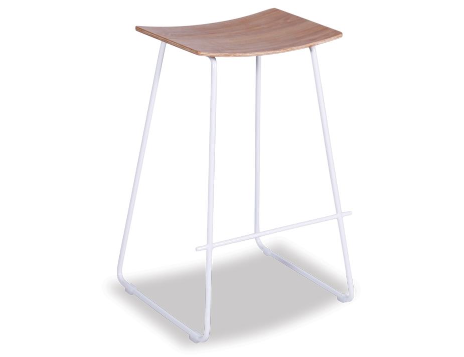 Yvonne Potter Y Design Timber Counter Stool Replica | White Frame & Oak Seat