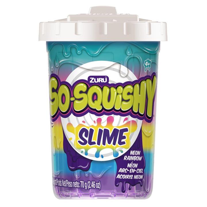 Zuru So-Skwishy Slime Large Tub - Neon Rainbow