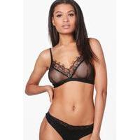  mesh triangle bra black