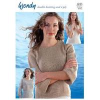 ¾ Sleeved and Sleeveless Tops in Wendy Supreme Luxury Cotton DK and 4ply (4815) Digital Version