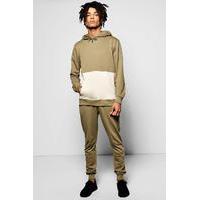  sew hooded tracksuit khaki