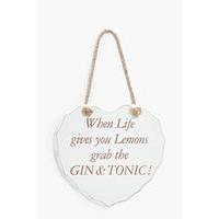  tonic wooden plaque white