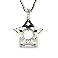 005ct prong setting round diamond delicate pendant