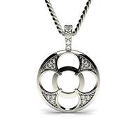 005ct 4 prong pave setting round diamond delicate pendant