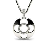 005ct prong setting round diamond delicate pendant