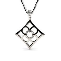 005ct 4 prong pave setting round diamond delicate pendant