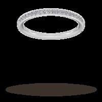 0.18 Carat Total Weight Brilliant Cut Grain Set Diamond Wedding Ring In 18 Carat White Gold - Ring Size P