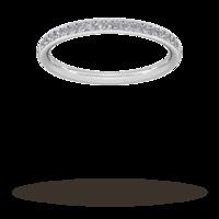 0.18 Carat Total Weight Brilliant Cut Grain Set Diamond Wedding Ring In 9 Carat White Gold